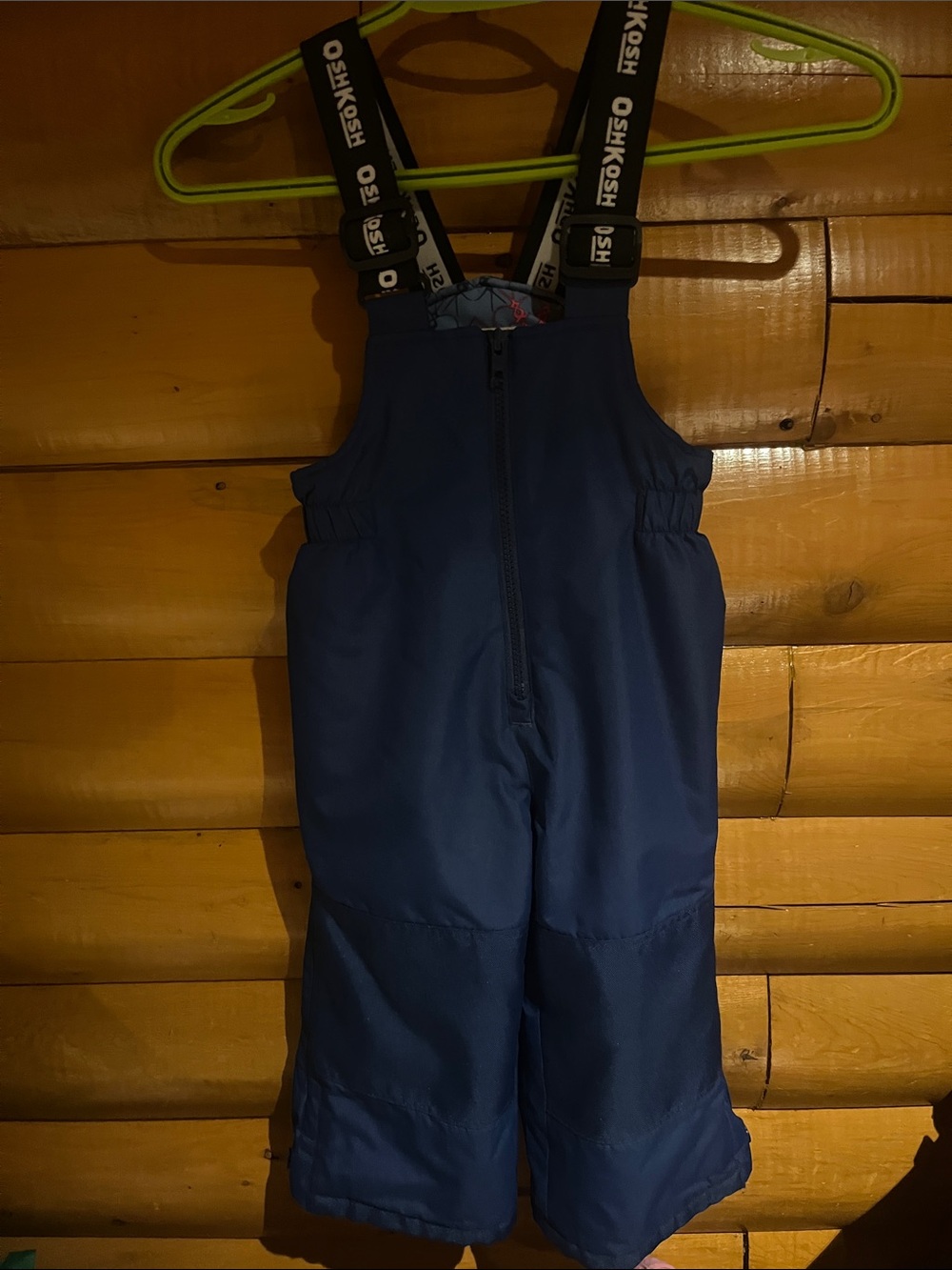 OshKosh B'gosh Dark Blue Kids Snow Overalls with Branded Suspenders